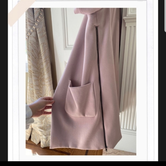 Pink Side Zippers Long Coat - Picture 5 of 11